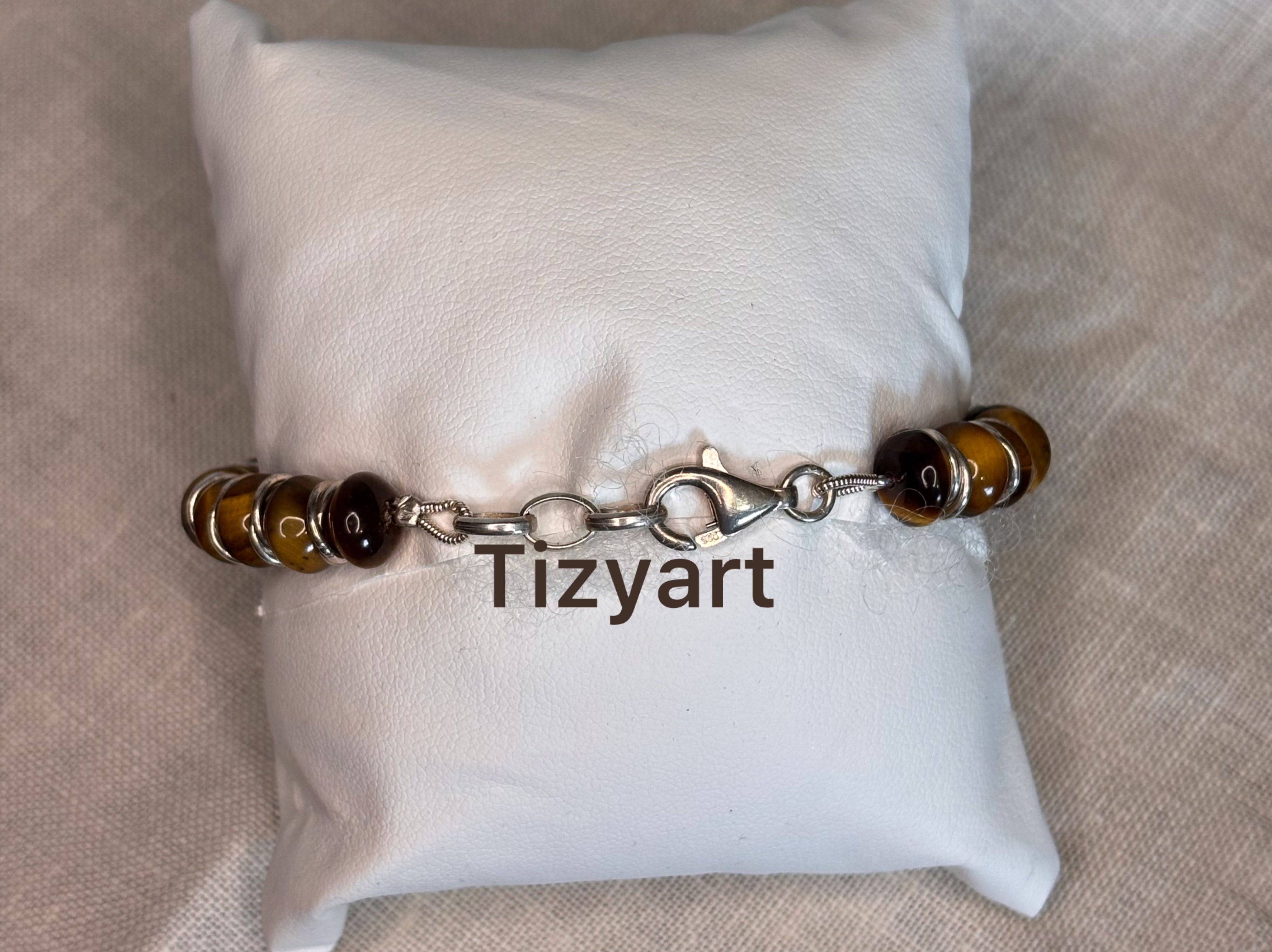 Bracciale in argento 925 e occhio di tigre