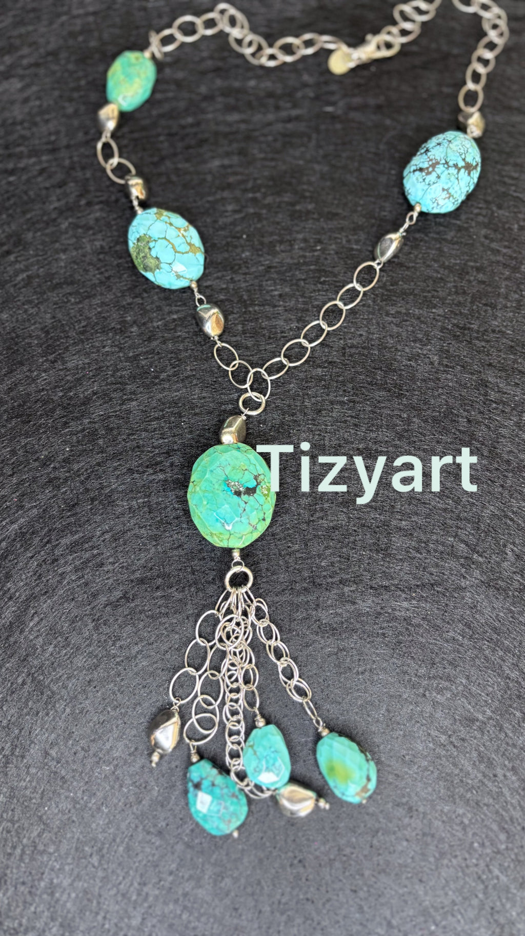 Collana in argento e turchese naturale