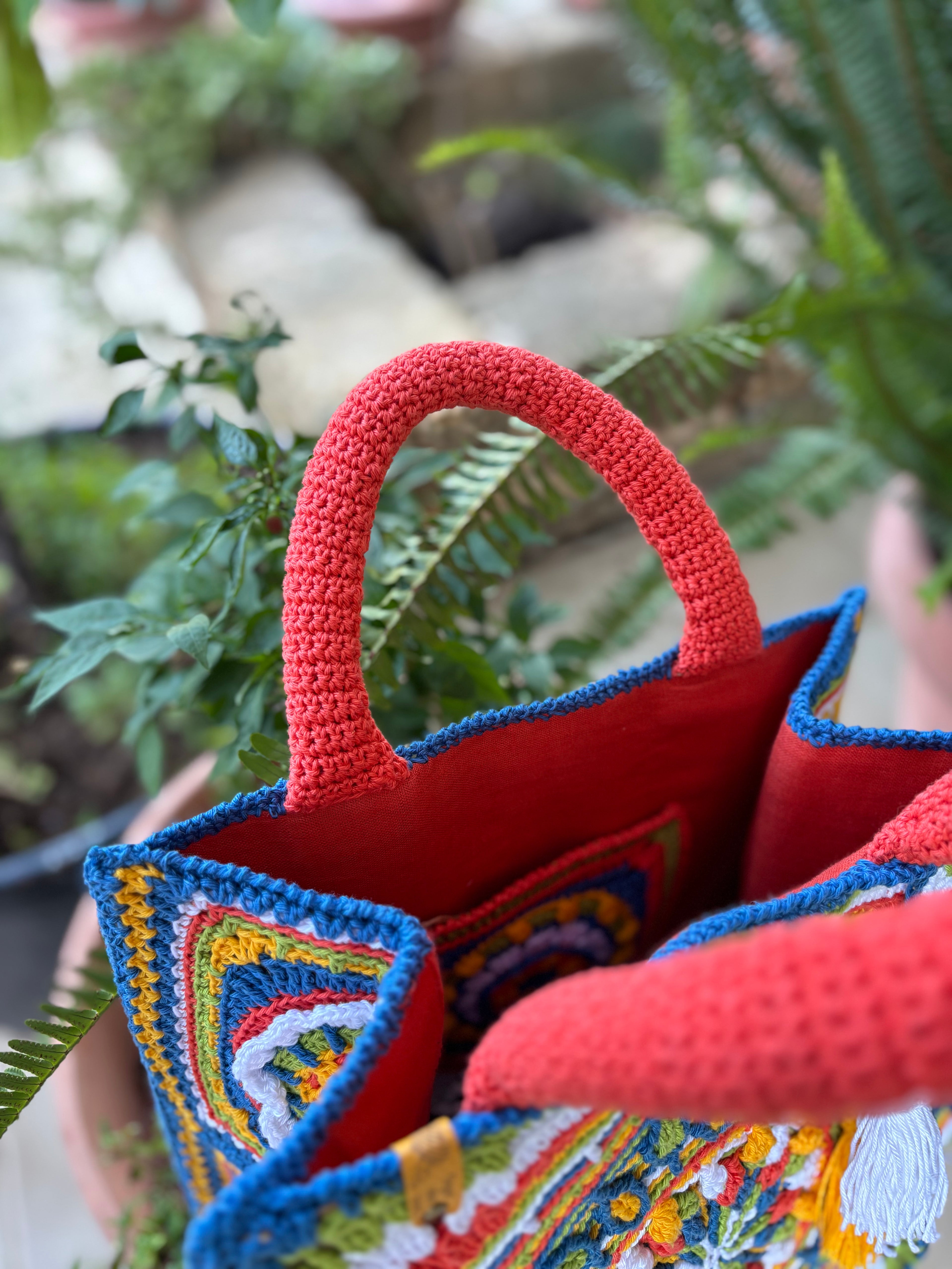 Borsa crochet “Mandala Color” Fatto a mano su commissione