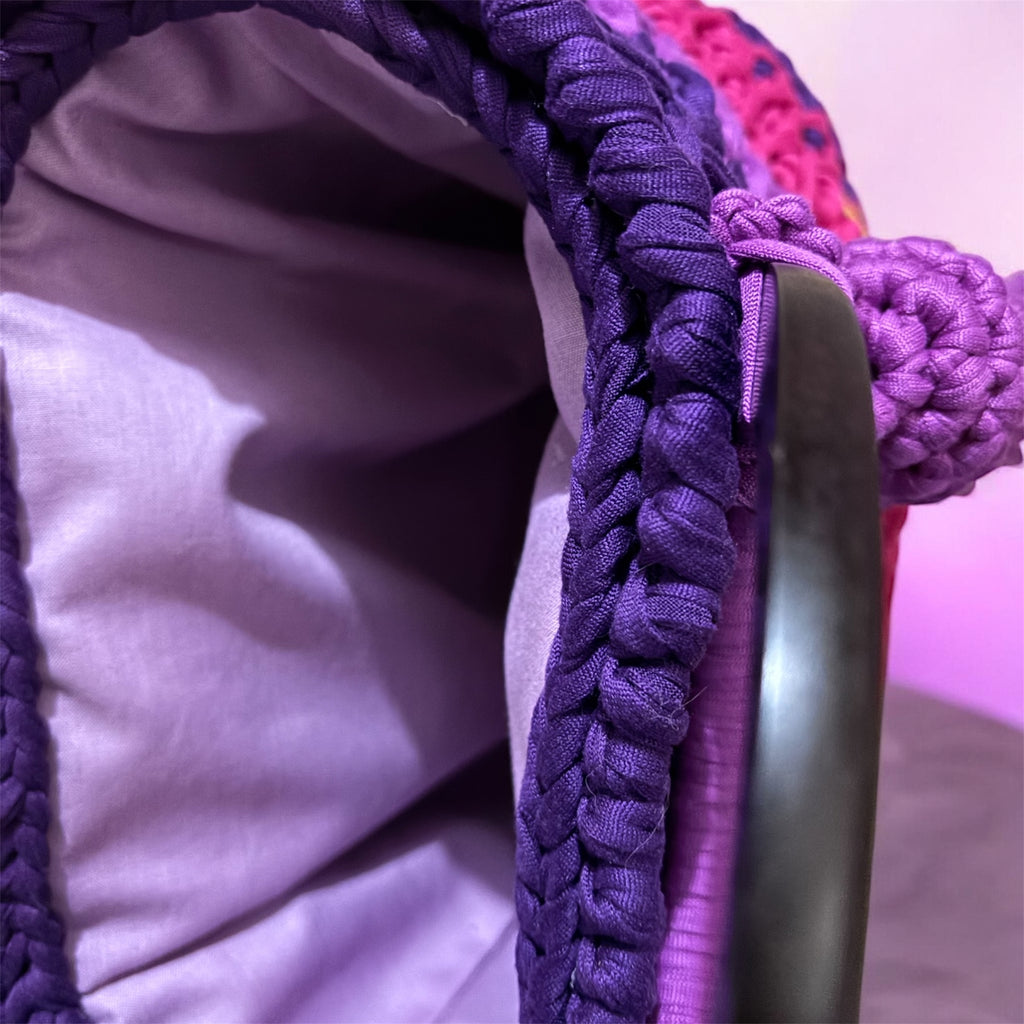 Borsa Artigianale Viola & Fucsia – Manici Rigidi