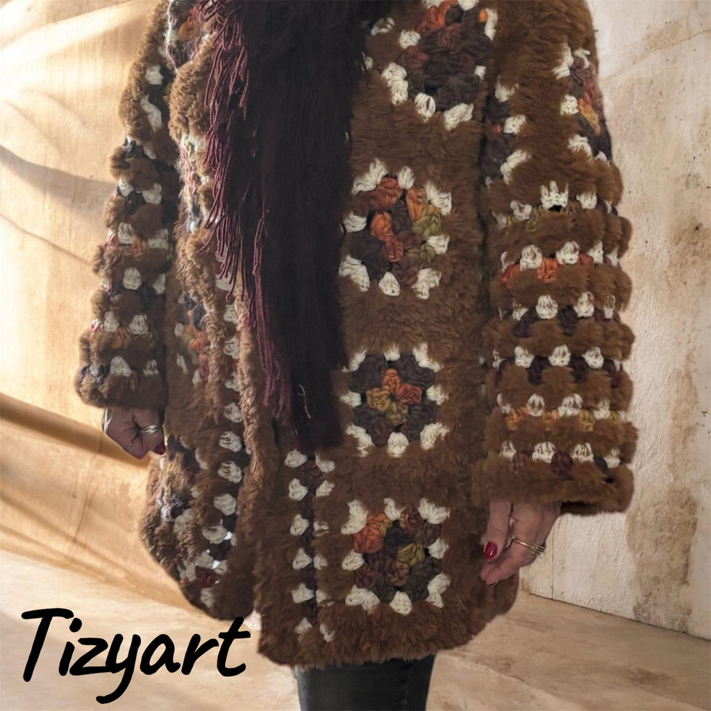 ✨ Cappotto Artigianale Granny Chic – Pezzo Unico Tizyart ✨