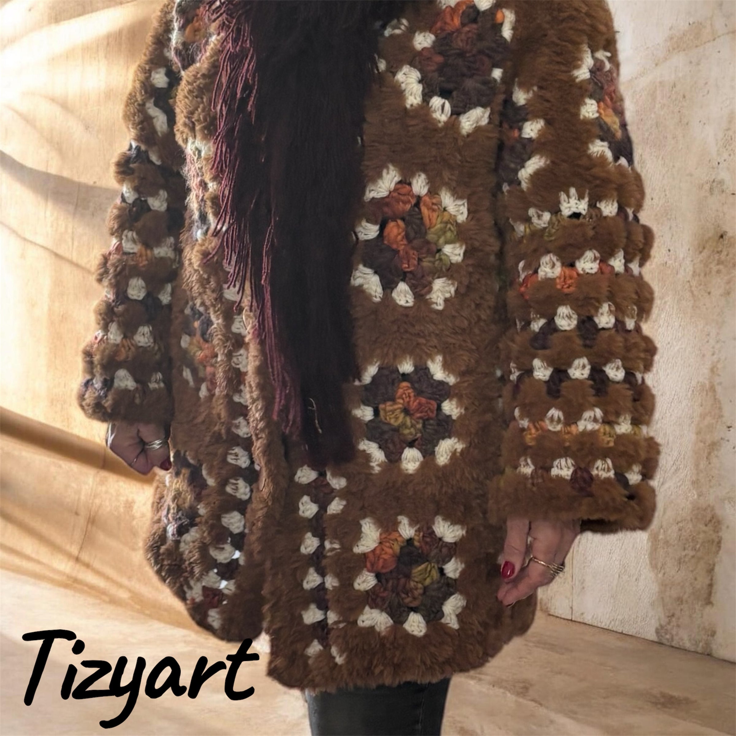 ✨ Cappotto Artigianale Granny Chic – Pezzo Unico Tizyart ✨