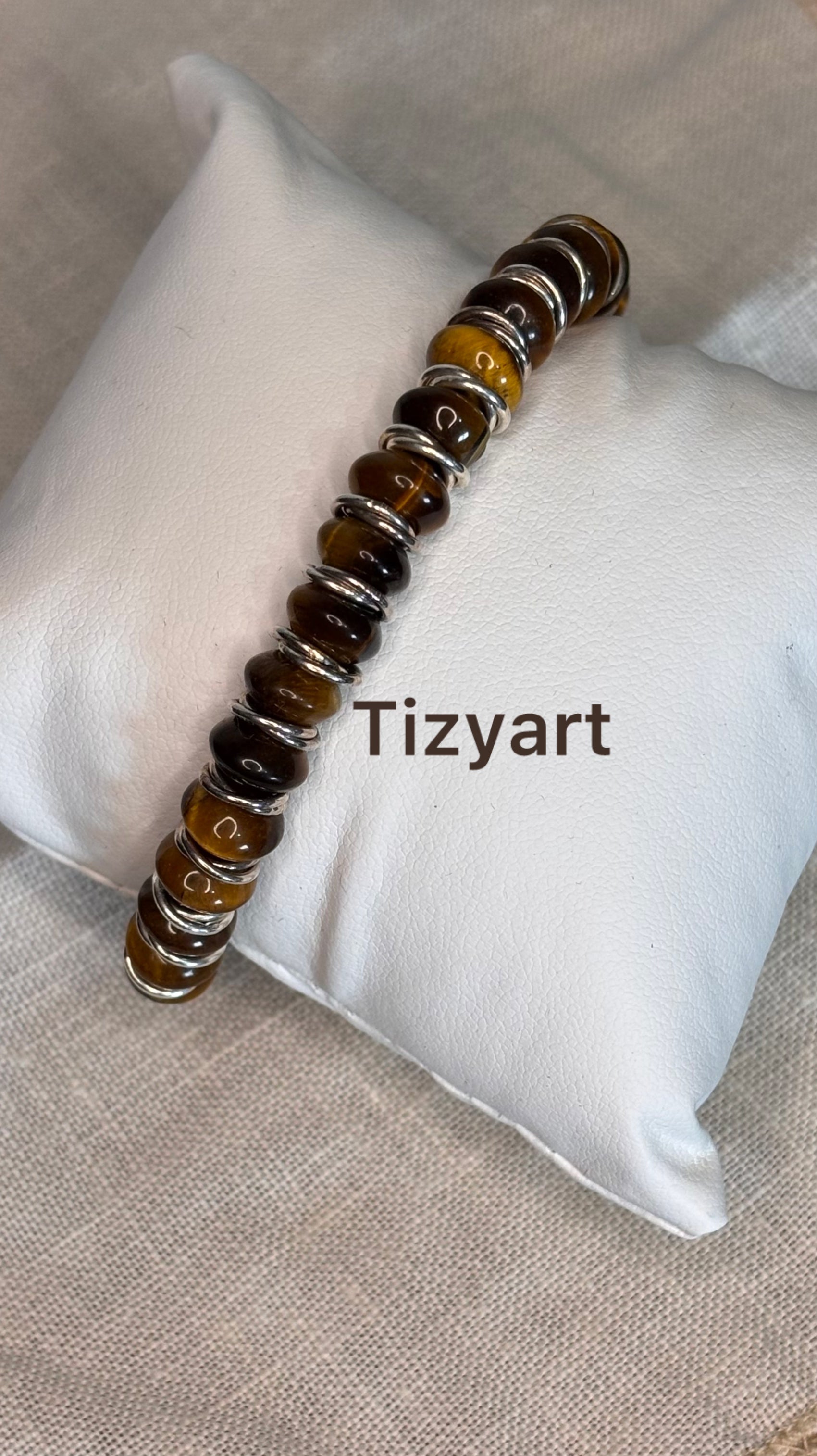 Bracciale in argento 925 e occhio di tigre