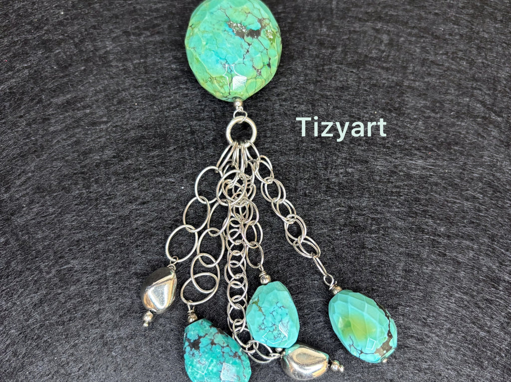 Collana in argento e turchese naturale