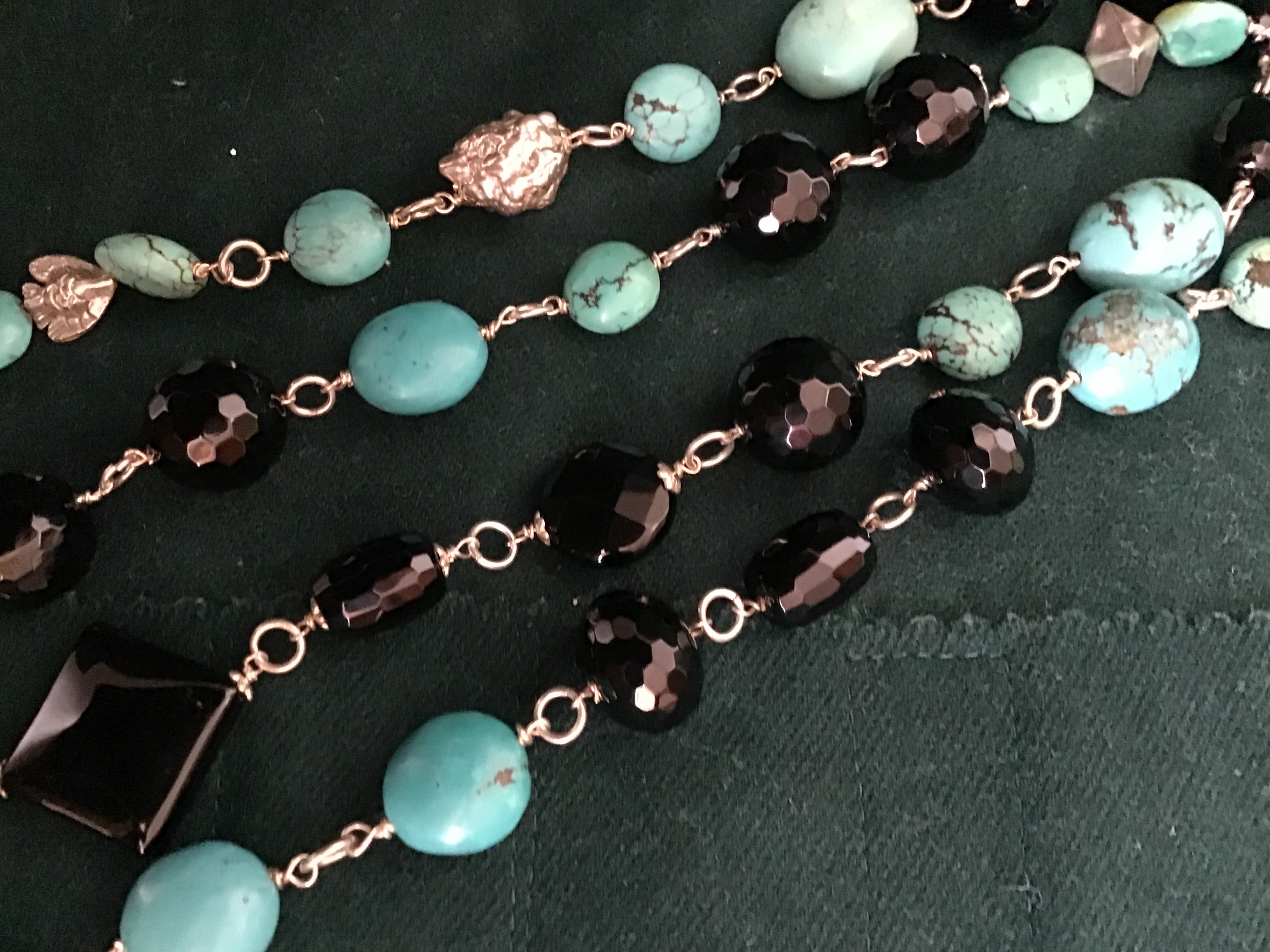 Collana Onice e Turchese Naturale – Montatura in Argento 925