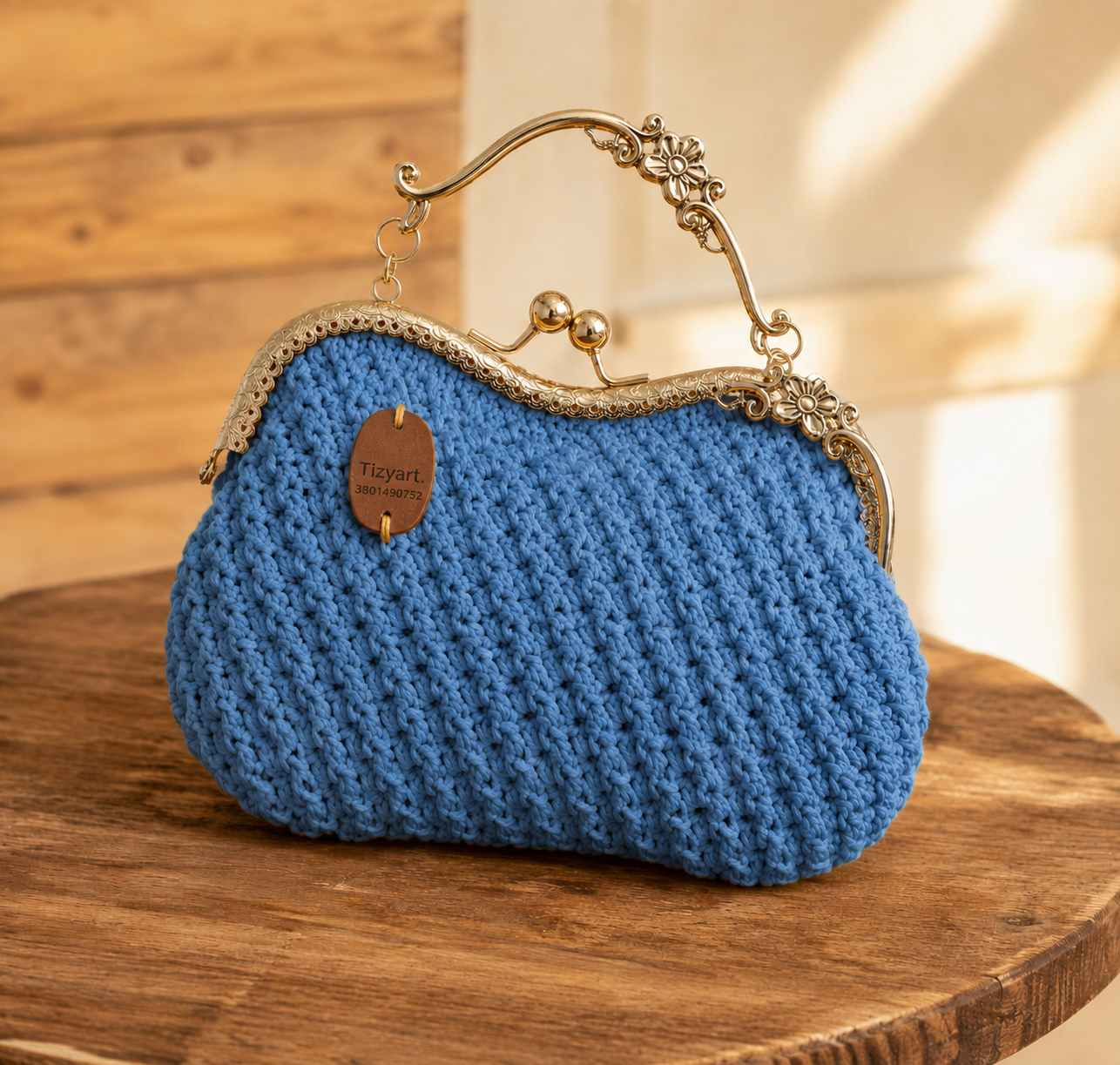 Borsa  all’Uncinetto  fatta a mano con Chiusura Vintage | Tizyart