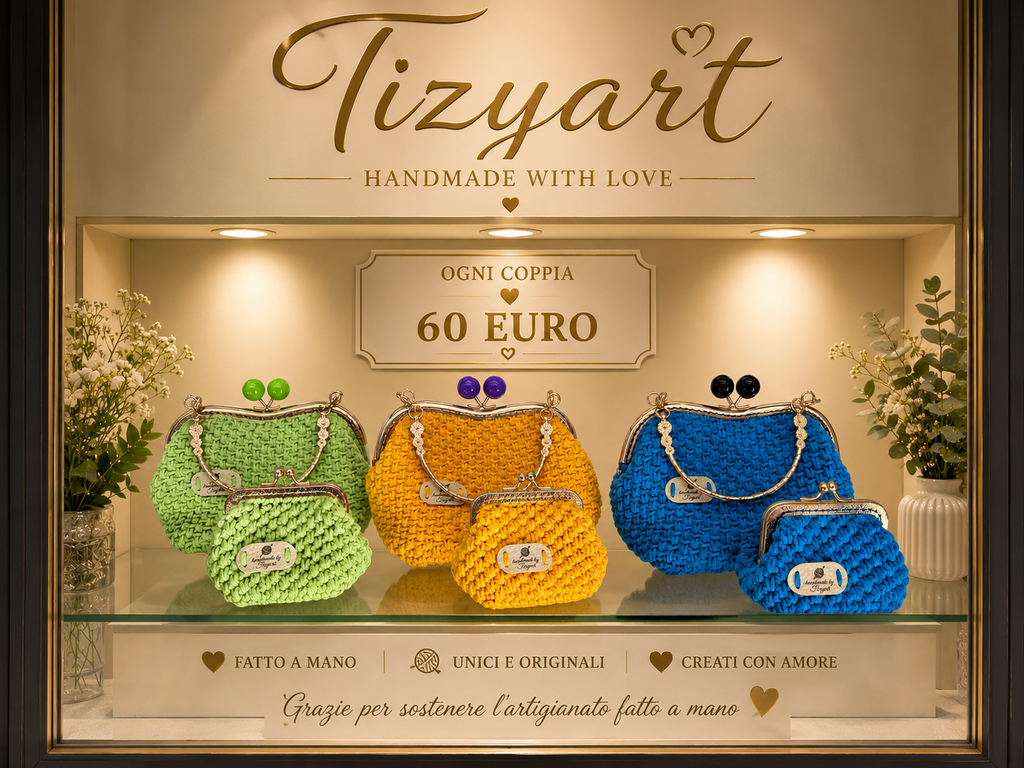 Set artigianale Tizyart → Set Borsa e Portamonete Crochet Bordeaux Tizyart