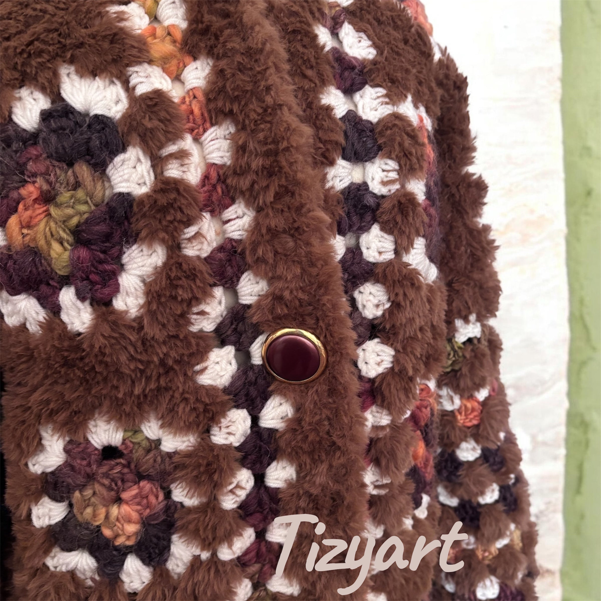 ✨ Cappotto Artigianale Granny Chic – Pezzo Unico Tizyart ✨