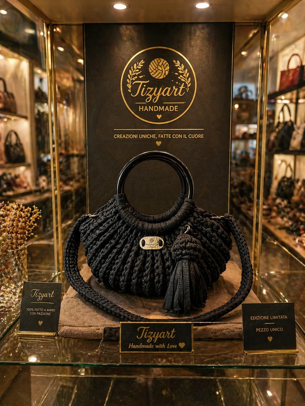 Borsa artigianale fatta a mano all’uncinetto – Tizyart